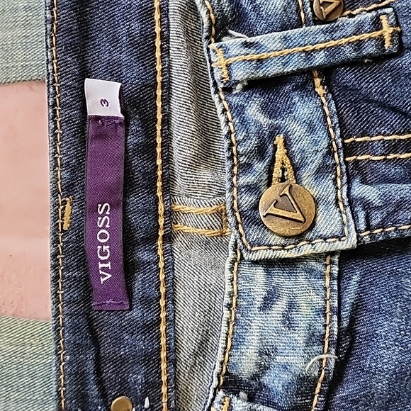 Vigoss Distressed Jeans, Light Blue, Size 3 - Picture 6 of 11